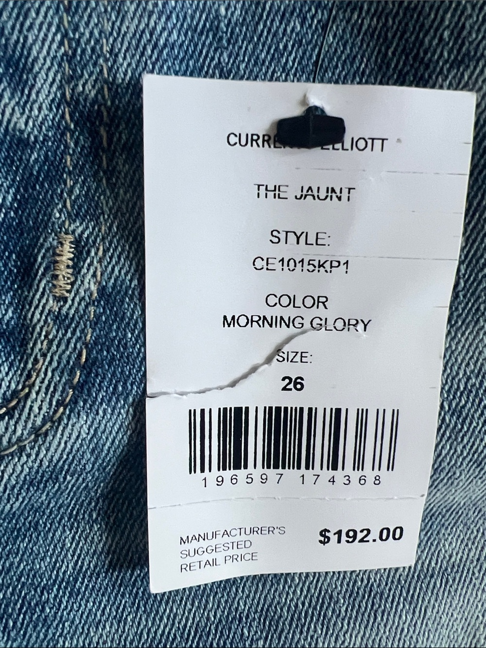NWT Current/Elliott The Jaunt Taper Baggy High Rise Jeans Morning Glory 26 - Picture 3 of 10